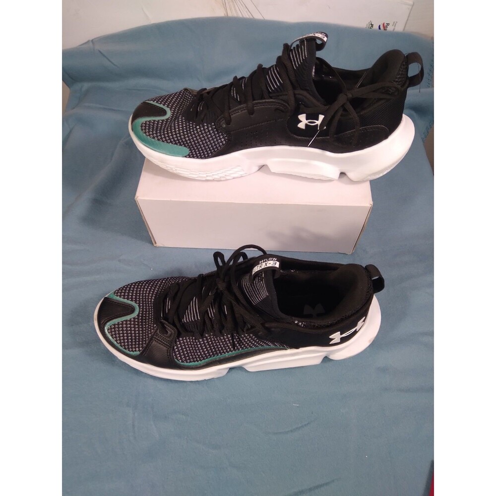 Size 13 - Under Armour Flow FUTR X 3 Black Mint Sneakers Running Shoes M13W14.5